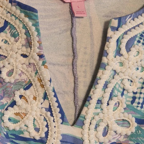 Lilly Pulitzer Harper Sailboat Shift Dress Sz L Nautical Vacation Resort Casual - Picture 4 of 11